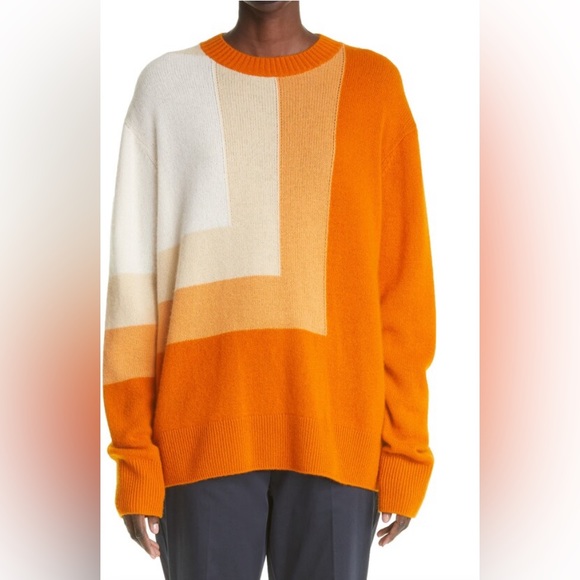 St. John Cashmere Colorblock Crewneck Sweater luxury fine cashmere mod geometric - Picture 10 of 10